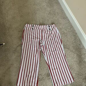 Cato Red and White Striped Women’s Capris  Pants